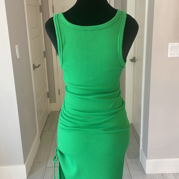 J. Crew Ruched Midi Dress In Vintage Rib Kelly Green Size S - Picture 8 of 12